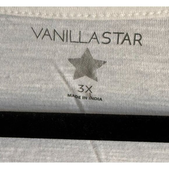 Vanilla Star Womens White Short Sleeve Tee 3X Knotted Hem V-Neck Casual Loose - Picture 8 of 10